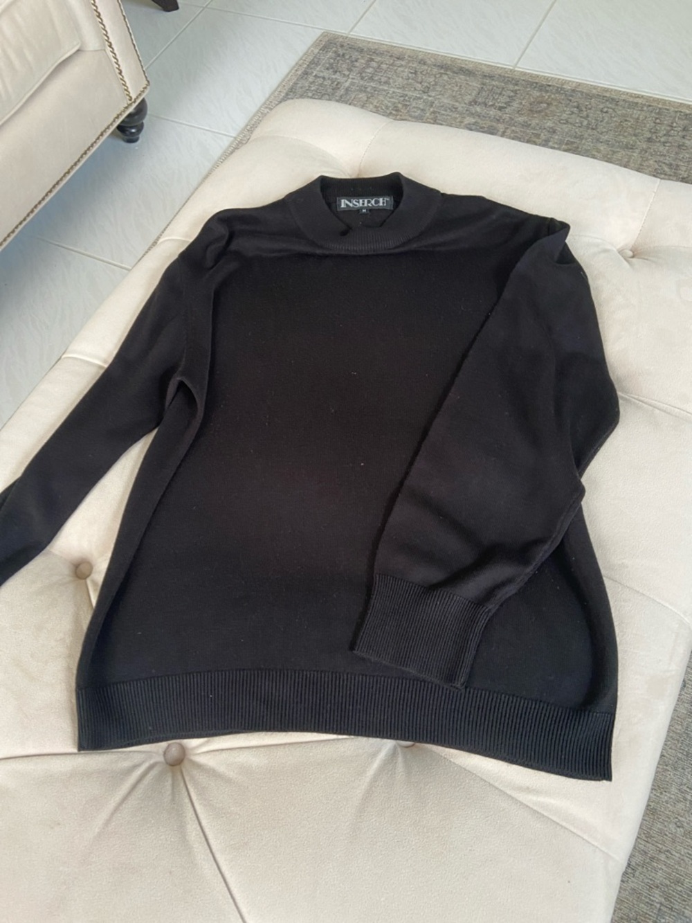 Inserch Medium  Black Crewneck Sweater - Men